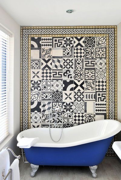 ideas for encaustic cement tile in a bathroom